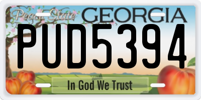 GA license plate PUD5394