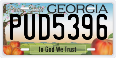 GA license plate PUD5396