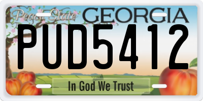 GA license plate PUD5412