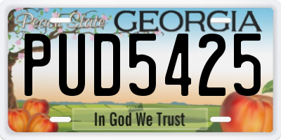 GA license plate PUD5425