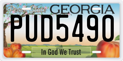 GA license plate PUD5490