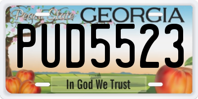 GA license plate PUD5523