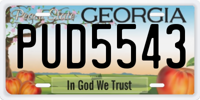 GA license plate PUD5543
