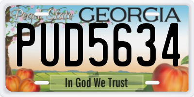 GA license plate PUD5634