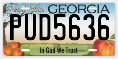 GA license plate PUD5636