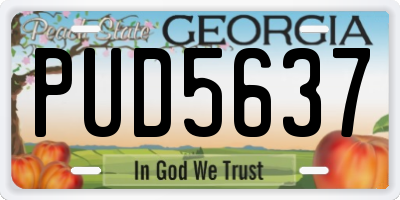 GA license plate PUD5637