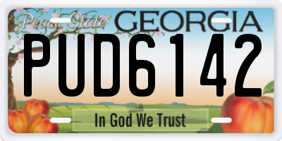 GA license plate PUD6142