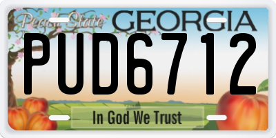 GA license plate PUD6712