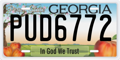 GA license plate PUD6772