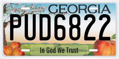 GA license plate PUD6822