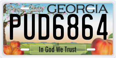 GA license plate PUD6864
