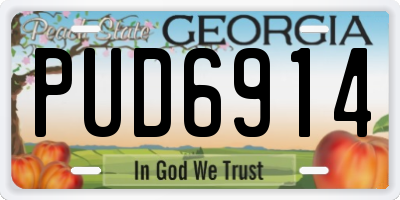 GA license plate PUD6914
