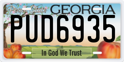GA license plate PUD6935