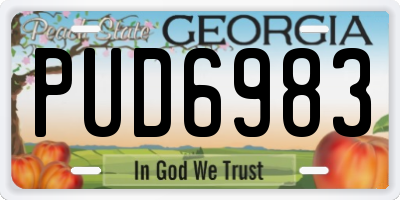 GA license plate PUD6983