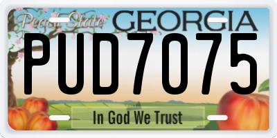 GA license plate PUD7075