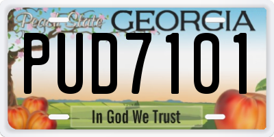 GA license plate PUD7101