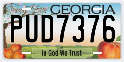 GA license plate PUD7376