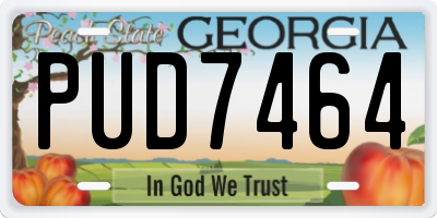 GA license plate PUD7464