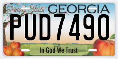 GA license plate PUD7490