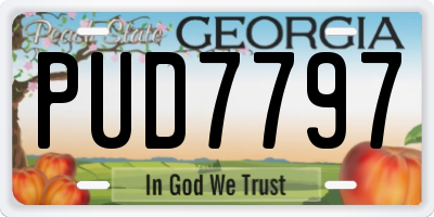 GA license plate PUD7797