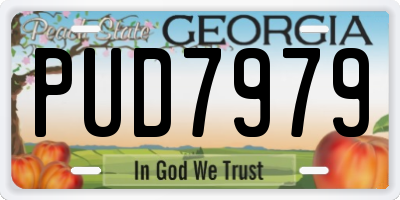GA license plate PUD7979