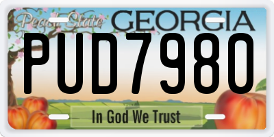 GA license plate PUD7980