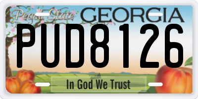 GA license plate PUD8126