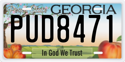 GA license plate PUD8471