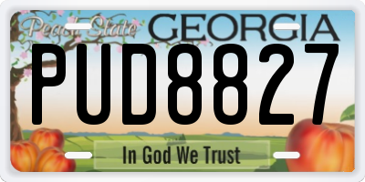 GA license plate PUD8827