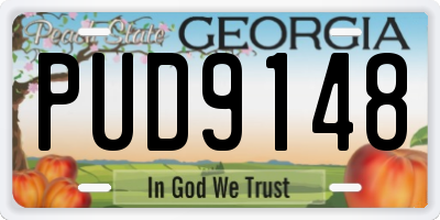 GA license plate PUD9148