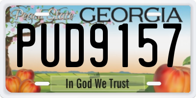 GA license plate PUD9157