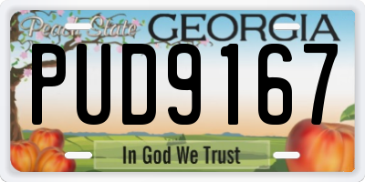 GA license plate PUD9167