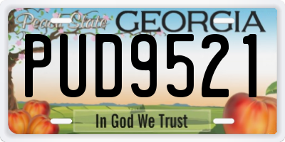 GA license plate PUD9521