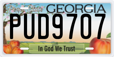 GA license plate PUD9707