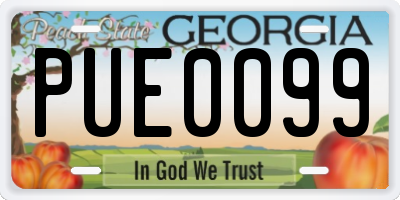 GA license plate PUE0099