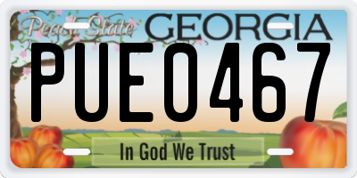 GA license plate PUE0467