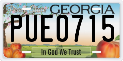 GA license plate PUE0715