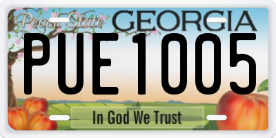 GA license plate PUE1005