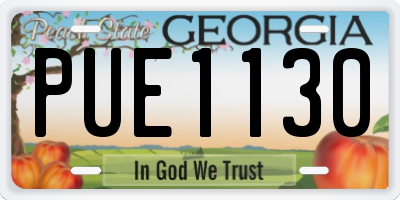 GA license plate PUE1130