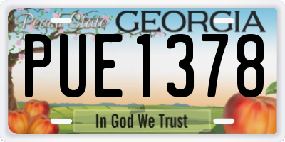 GA license plate PUE1378