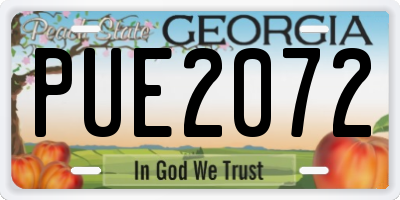 GA license plate PUE2072
