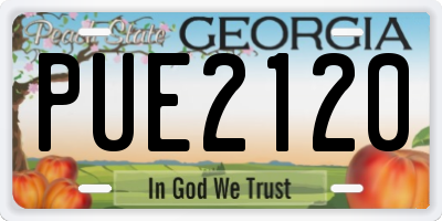GA license plate PUE2120