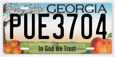 GA license plate PUE3704
