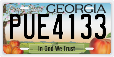 GA license plate PUE4133