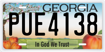 GA license plate PUE4138