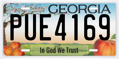 GA license plate PUE4169