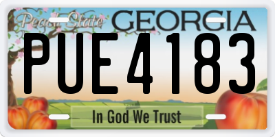 GA license plate PUE4183