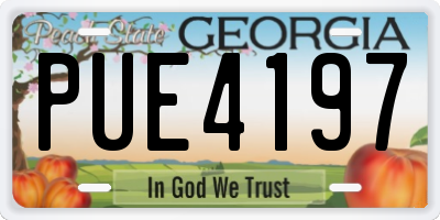 GA license plate PUE4197