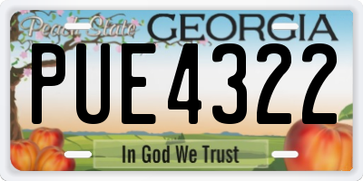 GA license plate PUE4322