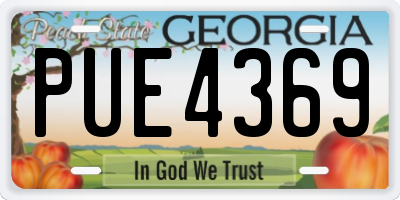 GA license plate PUE4369